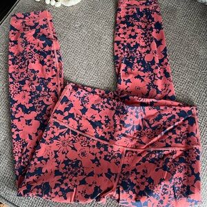Floral Pink and Blue Leggings